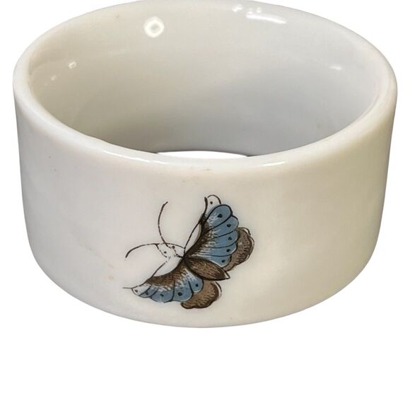 Shafford Chinese Garden with Bird, Butterfly, Flowers Napkin Rings Set 6 Japan A - Picture 12 of 16